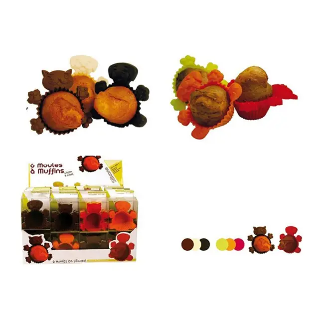 Φορμάκι Muffins Ζωάκια σιλικόνης 10x10x5cm σετ 6 τμχ Espiel ΚΒ5093D24