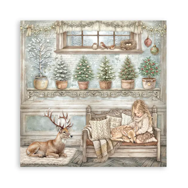 Χαρτιά scrapbooking 22τεμ, 20.3×20.3cm Stamperia, White Christmas 2