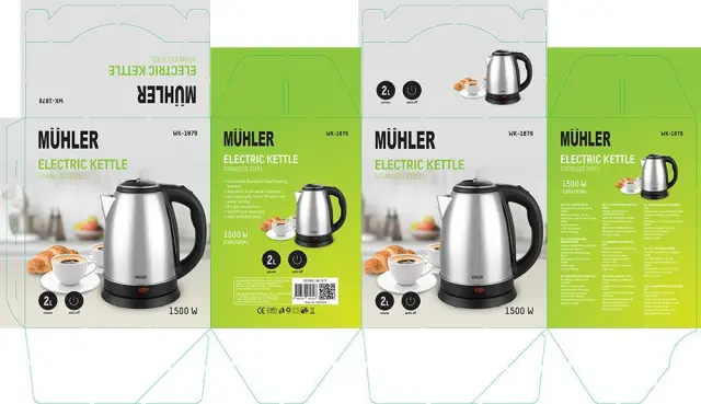 Muhler WK-1879 Βραστήρας 2lt 1500W Inox 2