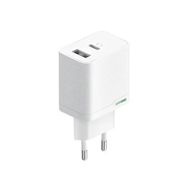Oppo Φορτιστής OSAB4CB4AE 45W 1x USB-A 1x USB-C White