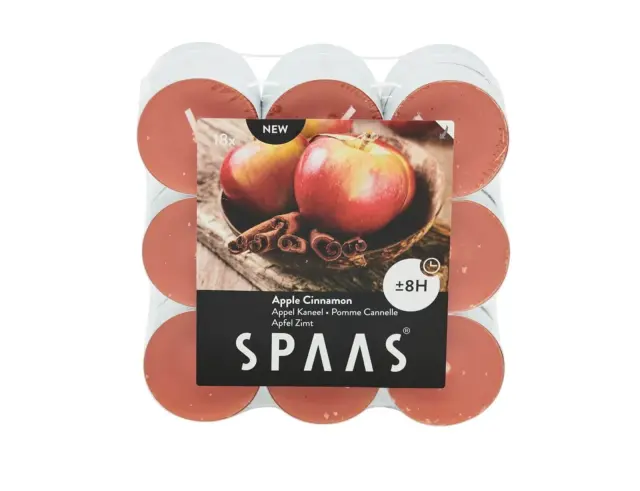 Σετ Διακοσμητικά Κεριά Ρεσώ Spaas με άρωμα Apple Cinnamon και διάρκεια καύσης 8 ώρες - 18 τεμάχια