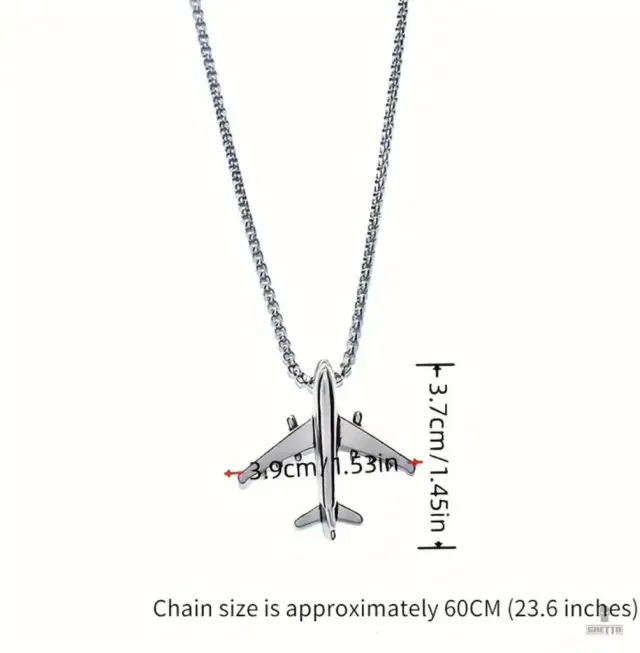 Ghetto Travel Plane Pendant Necklace 3