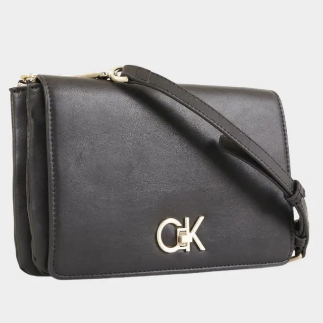 Calvin Klein - Γυναικεία Τσάντα Ώμου Re-Lock Double Gusset K60K611531-BAX Μαύρο 2