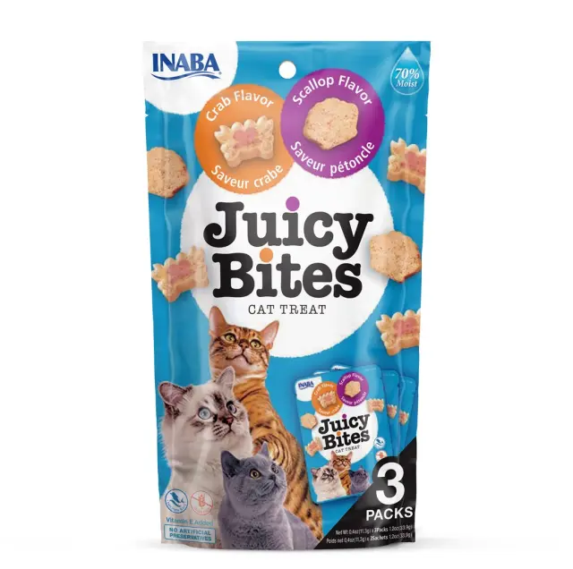INABA Juicy Bites Crab and Scallop - cat treats - 3x11,3 g