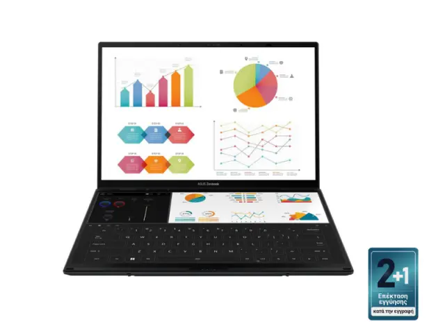 ASUS Laptop Zenbook Duo OLED UX8406CA-OLED-PZ067X 14.0 2880x1800 OLED Touch 120Hz U7 255H/32GB/1TB SSD NVMe PCIe 4.0/Win 11 Pro/2Y/Inkwell Gray