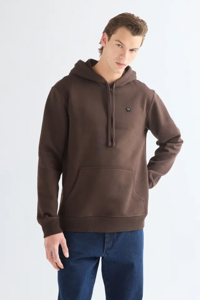 Wrangler Ανδρικό SIGN OFF Φούτερ με Κουκούλα 112387038 - Chocolate Torte - XXL