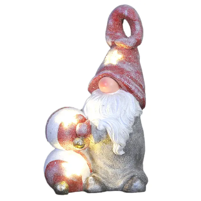 Όρθιος santa με led φωτισμό κεραμικός 42cm Vetur BV 15236