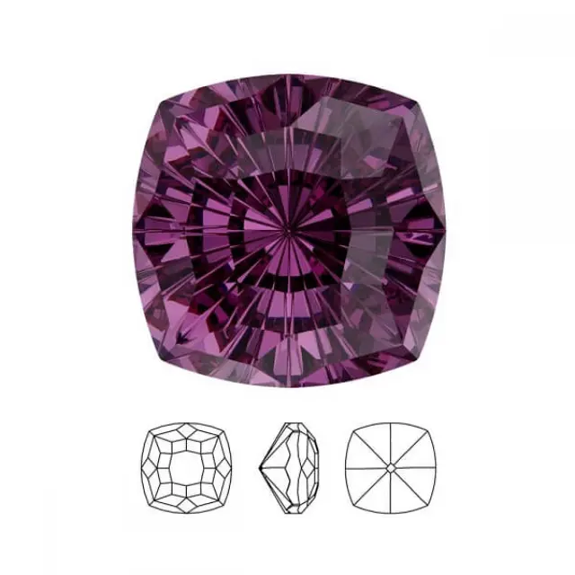 Swarovski 4460 Mystic Square Fancy Stone Amethyst 8mm - 3τεμ