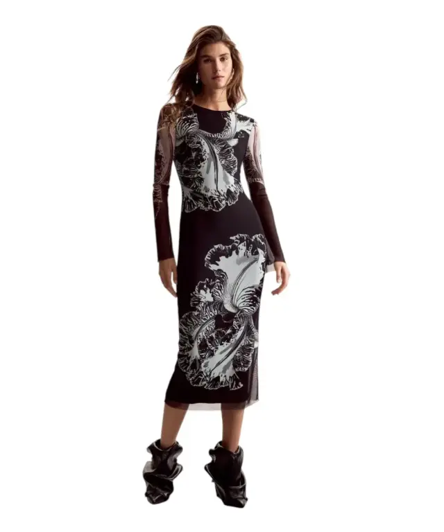 Desigual - Γυναικείο Φόρεμα Midi Reims Lacroix 26SWVK53-2000 Μαύρο 2