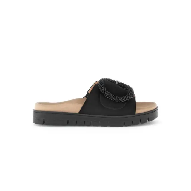 Gabor Παντόφλες Γυναικείο δέρμα Nubuck Μαύρο GAB/63745N 17-SCHWARZ