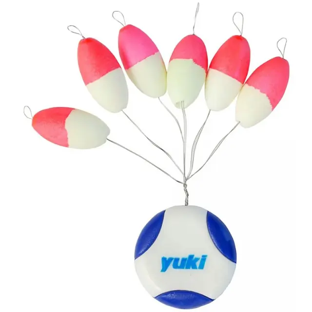 Φλοτεράκια Yuki Oval Floating Beads With Stopper PFY 15 Pink White