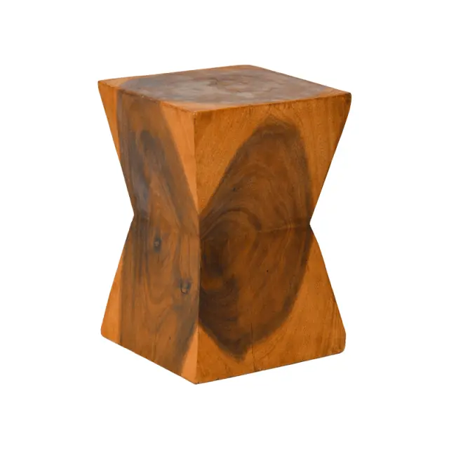 Σκαμπό Clepsydra pakoworld suar ξύλο σε φυσική απόχρωση 31x31x45εκ