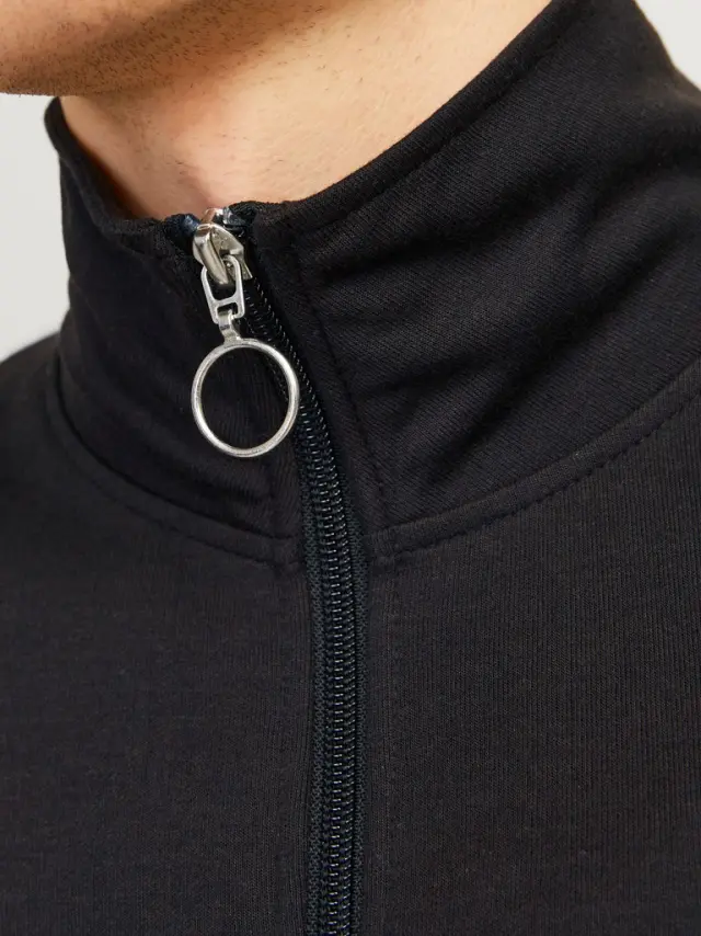 JJPANEL SWEAT ZIP HIGH NECK black 3