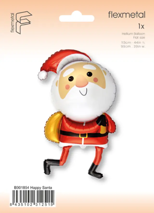 Μπαλόνι Φοιλ Super Shape Happy Santa - Άγιος Βασίλης 99εκ x 113εκ - Συσκευασμένο
