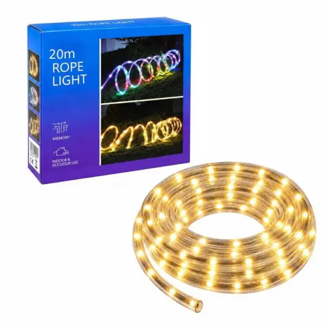 Φωτοσωλήνας LED 20m με Θερμό Φως – LED Rope Light 082381