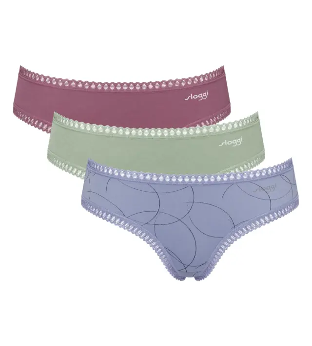 Sloggi Βαμβακερά Σλιπ Go Crush H Hipster C3P Συνδυασμός Μέντα 3-Pack 2