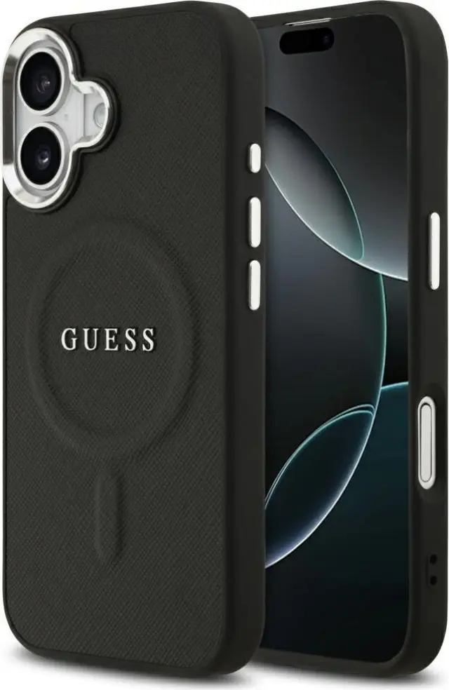 Guess PU Saffiano MagSafe Case for iPhone 17 Black