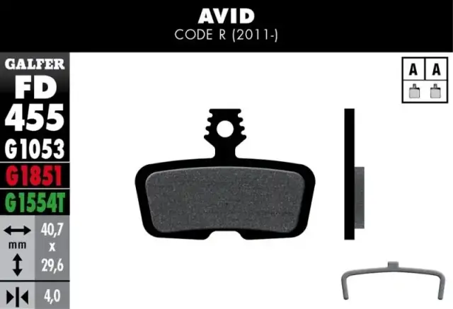 ΤΑΚΑΚΙΑ ΔΙΣΚΟΦΡΕΝΟΥ GALFER FD455 ADVANCED ΓΙΑ AVID CODE R 2011