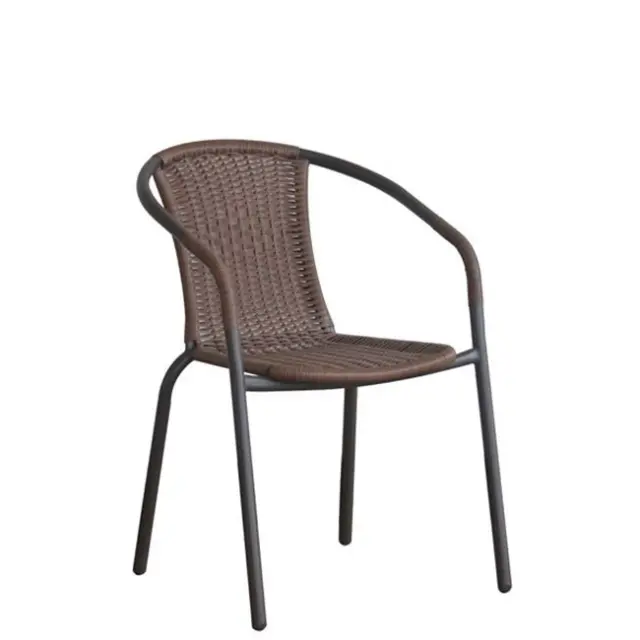 Πολυθρόνα Κήπου Μεταλλική Καφέ/Brown Wicker 53x58x77cm