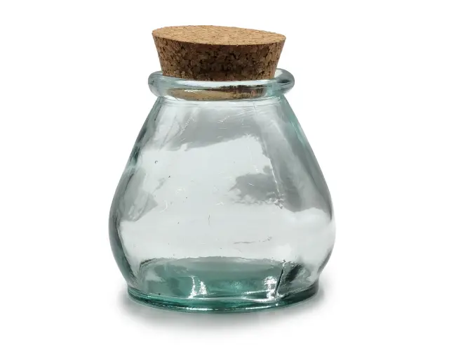 Δοχείο με πώμα φελλού Glass Drops Sac (5919) Aπό 100% ανακυκλωμένο γυαλί, Xωρητικότητας 380ml, Διαστάσεων Ø 10 x Υ 10 cm 5919 3