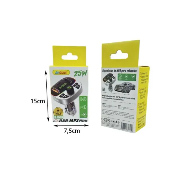 Andowl FM Transmitter Αυτοκινήτου Bluetooth με MP3 Player, 2 USB & Type-C 25W Q-C668- Bluetooth Car FM Transmitter MP3 Player 25W 817139 3