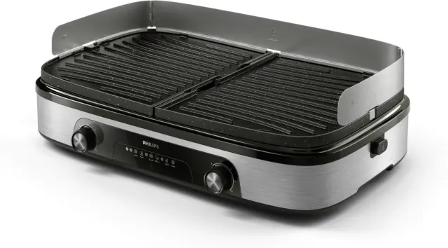Philips 6000 Series Επιτραπέζια Ηλεκτρική Ψησταριά Λείας και Αυλακωτής Πλάκας 2000W HD6222/90