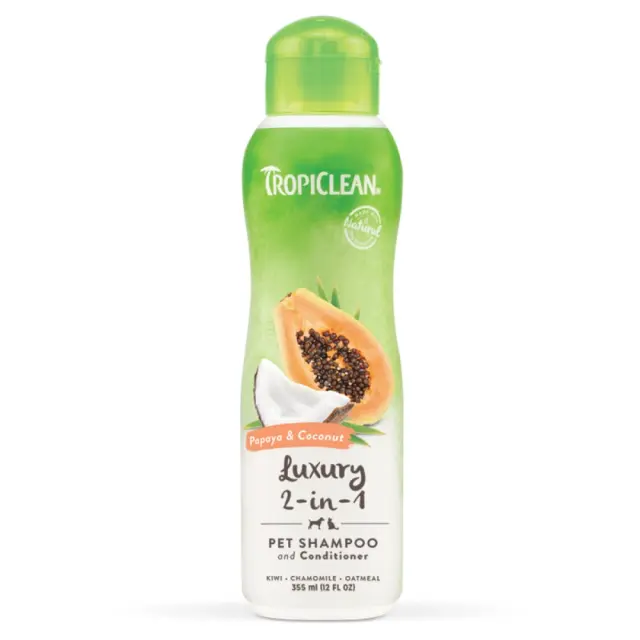 Tropiclean Luxury 2 In 1 Shampoo & Conditioner Σαμπουάν Σκύλου/Γάτας Παπάγια & Καρύδα 355ml