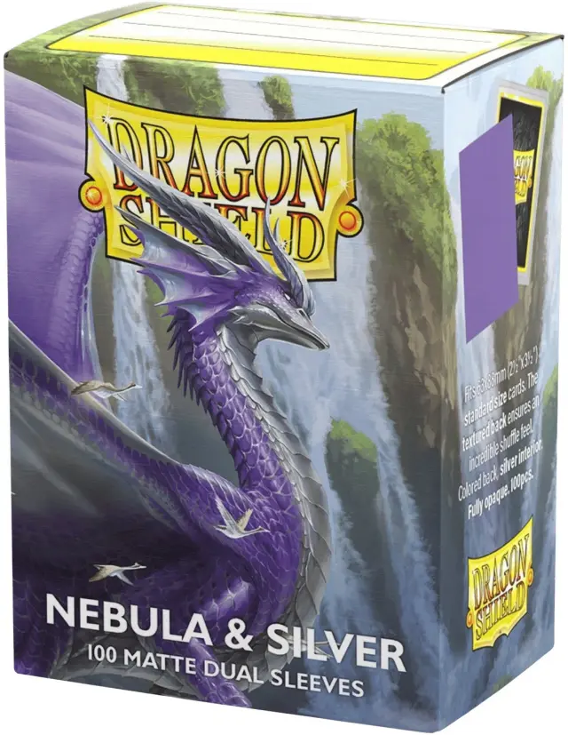 Dragon Shield Sleeves - Standard size - Matte Dual - Nebula & Silver (100 Sleeves)