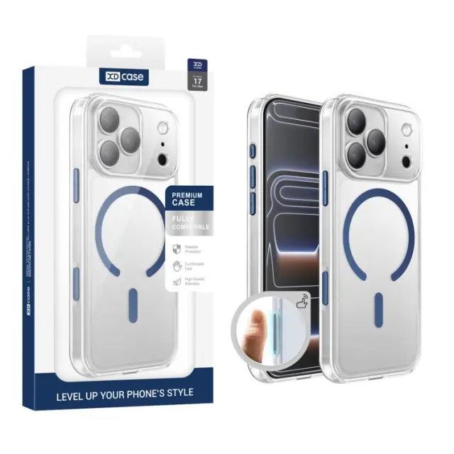 Hybrid Shockproof Magsafe Θήκη για iPhone 17 Pro Max/18 Pro Max-Clear/Blue OEM 2