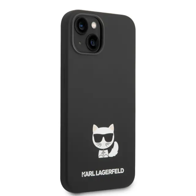 Karl Lagerfeld Liquid Silicone Choupette Case for iPhone 14 Plus Black 3