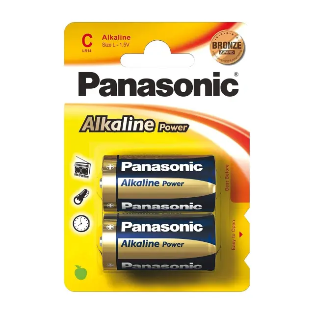 PANASONIC Alkaline Power C μπαταρίες 1.5V αλκαλικές μπαταρίες C 2 τμχ (LR14/2BP)