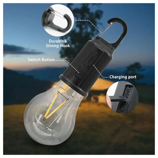 Λάμπα Led Επαναφορτιζόμενη για Camping Αδιάβροχη (MH-8801) 2