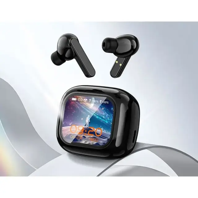 Hoco DES53 In-ear Bluetooth Handsfree Ακουστικά με Αντοχή στον Ιδρώτα και Θήκη Φόρτισης Μαύρα