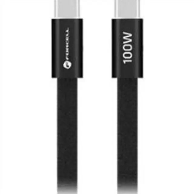 Καλώδιο φόρτισης Cable USB C to USB C Forcell F-Energy QC4.0 PD 5A 100W Cafule Flat 1,2 m CCFN23 black