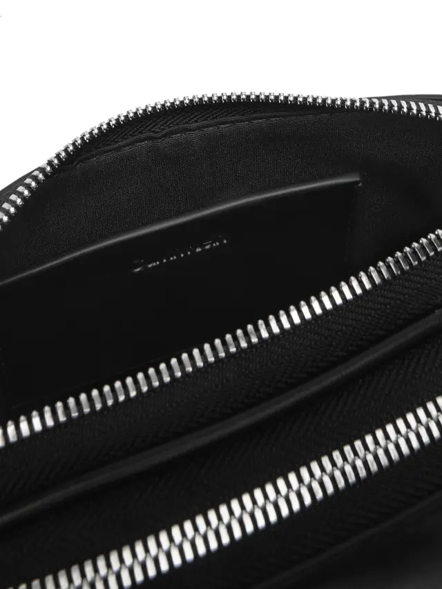Calvin Klein Γυναικεία Μικρή Τσάντα Χειρός Webbing Double Strap Camera Bag Μαύρη 2