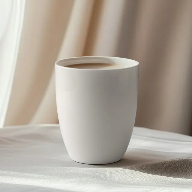 Beauty Home Κούπα πορσελάνης χωρίς χερούλι Sensations Art 7708 350ml Λευκό
