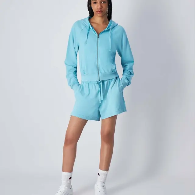 Champion Women's Loose Fit Small Logo Garment Wash Shorts Τυρκουάζ 117726-BS184 (Champion) 3