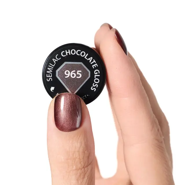 Semilac Ημιμόνιμο Βερνίκι 965 Chocolate Gloss 7ml 2