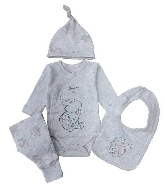 Σετ Νεογέννητου 4τμχ Interlock White Grey Sweet Elephant 8040107 - 6-9 μηνών (68-74cm)
