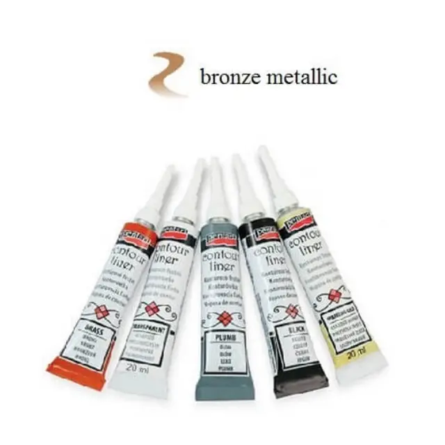 Contour Liner ανάγλυφο περίγραμμα Pentart 20ml - Brass Metallic
