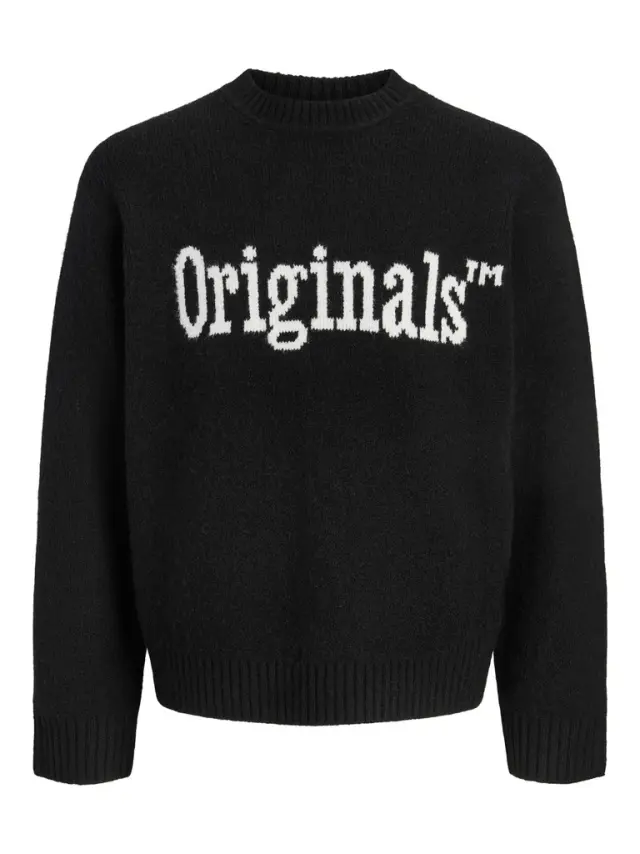 JORMONTREAL KNIT OLLIE CN JAQUARD LN - Black