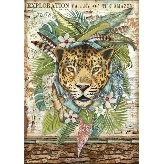 Ριζόχαρτο Stamperia 21x29cm, Amazonia, Jaguar