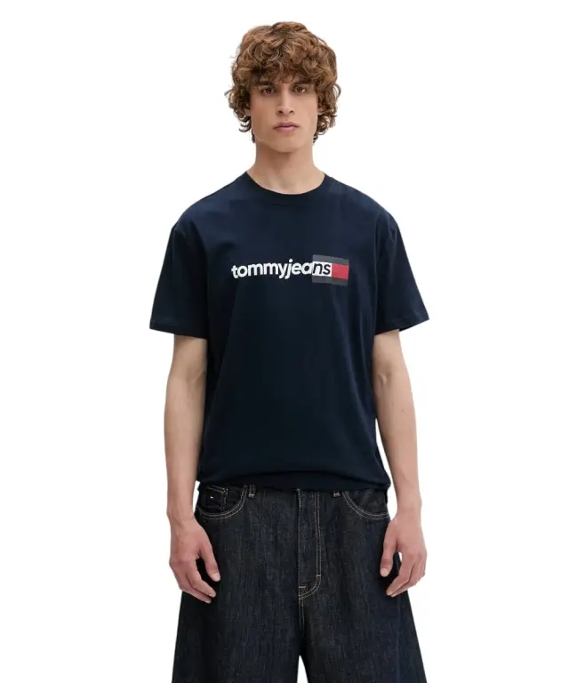 Tommy Hilfiger - Ανδρικό T-shirt Entry Dna Regular Fit DM0DM23406-C1G Μπλε Σκούρο