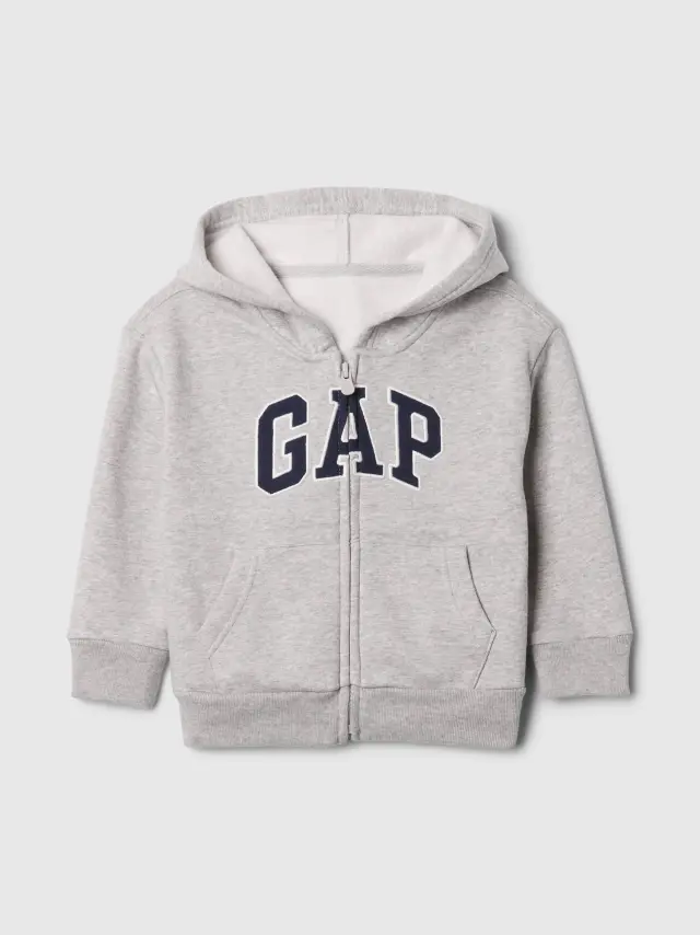 Γκρι Logo Φούτερ με Κουκούλα gray and white marl