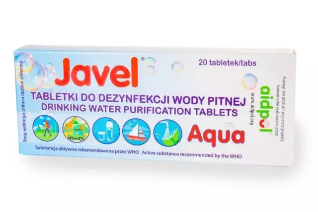 Javel Aqua water disinfection tablets, 20 pcs