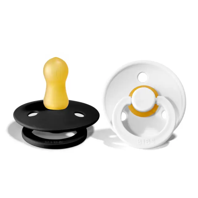 Bibs Πιπίλες Καουτσούκ για 0-6 μηνών Colour Black & White 2τμχ 2