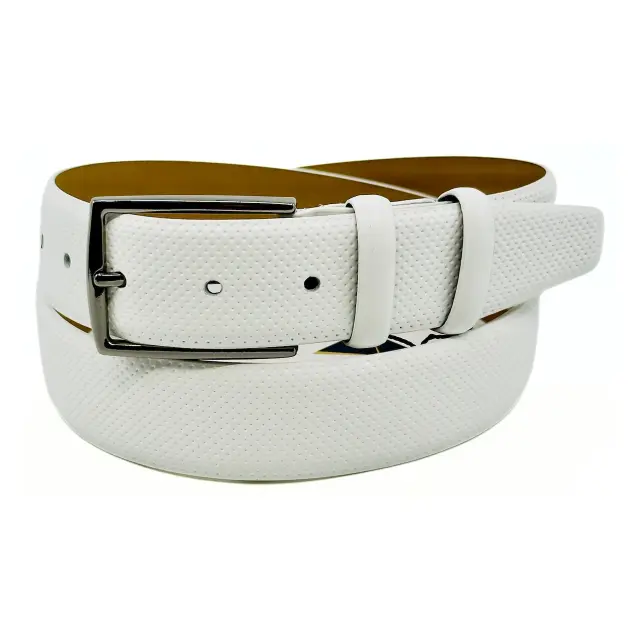 Λευκή Δερμάτινη Ζώνη Nubuck 3,5 cm