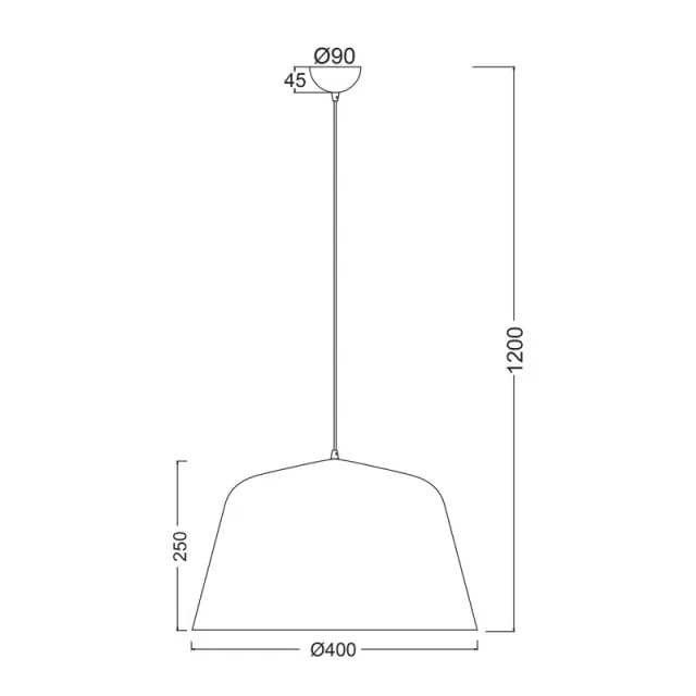 ΚΡΕΜΑΣΤΟ Φ/Σ 1ΧΕ27 ΜΕΤΑΛΛΙΚΟ ΜΑΥΡΟ Φ40ΧΗ120CM PALLADA / OD8072BK 2