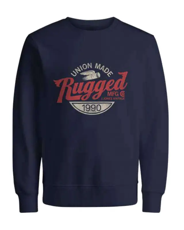 JPRBLUVINTAGE PRINT SWEAT CREW NECK FST Navy Blazer - M