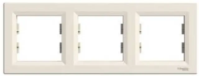 Asfora - horizontal 3-gang frame - cream